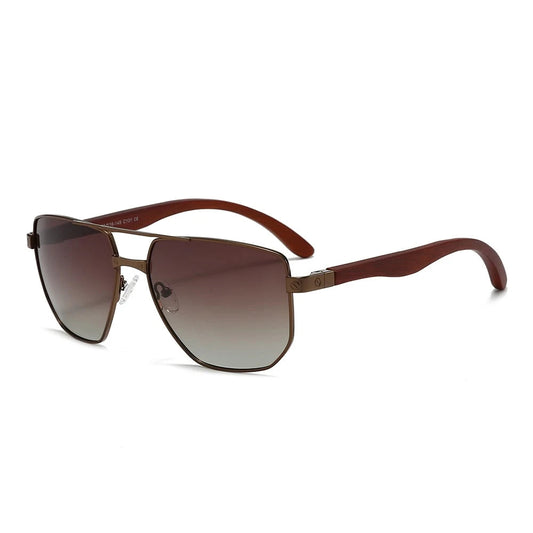 Dollger Wood Vintage Aviator Sunglasses