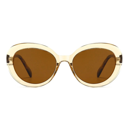 Round Retro Cat-Eye Tinted Sunglasses
