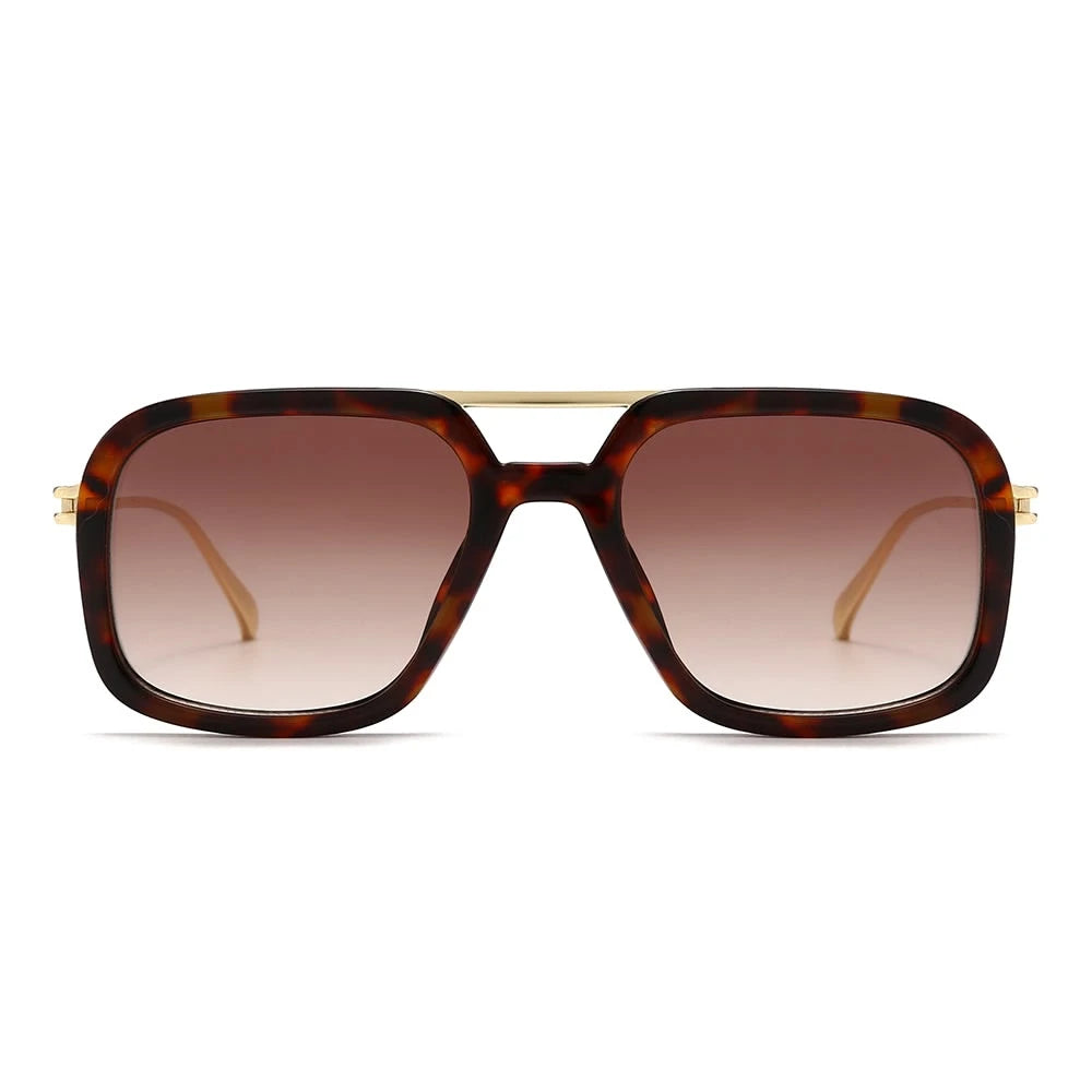 Dollger Oversized Square Aviator Tinted Sunglasses