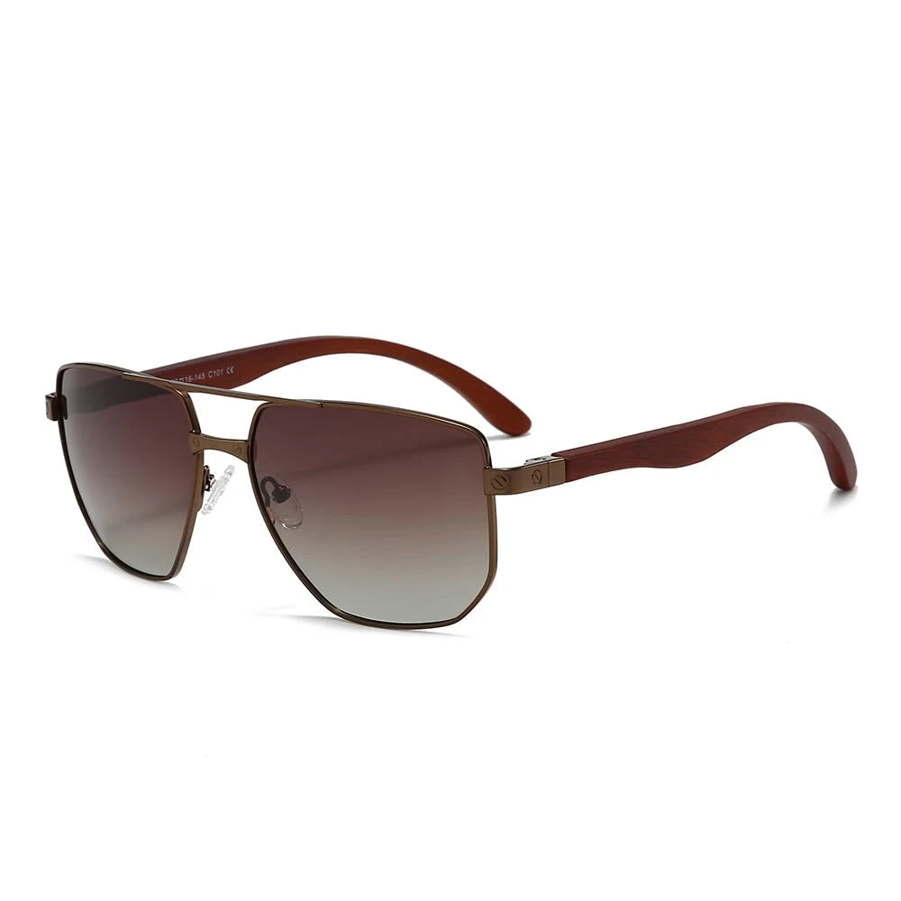Dollger Wood Vintage Aviator Sunglasses