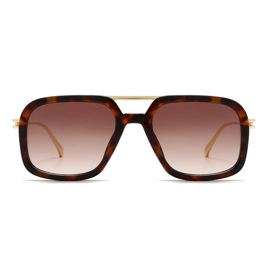 Dollger Oversized Square Aviator Tinted Sunglasses
