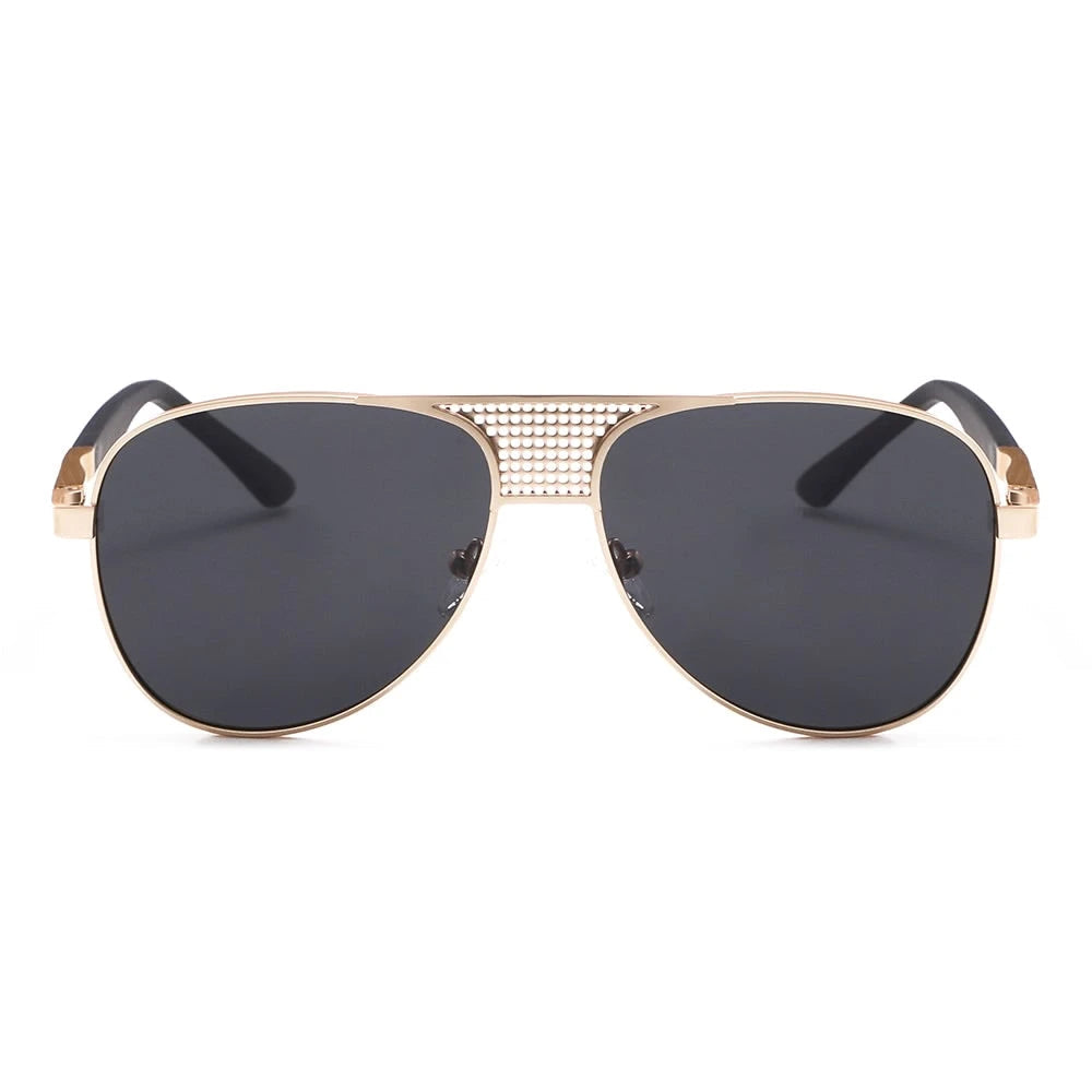 Dollger Silver and Lavender Gradient Aviator Sunglasses