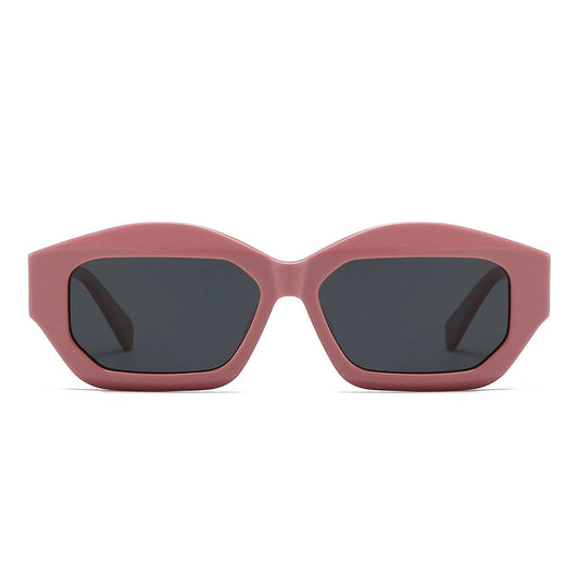 Vintage patchwork acetate polygonal cat-eye sunglasses