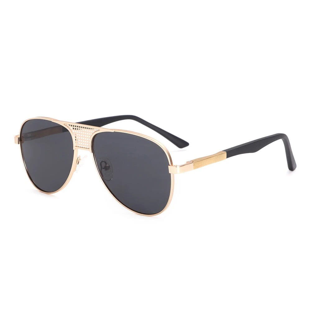 Dollger Silver and Lavender Gradient Aviator Sunglasses