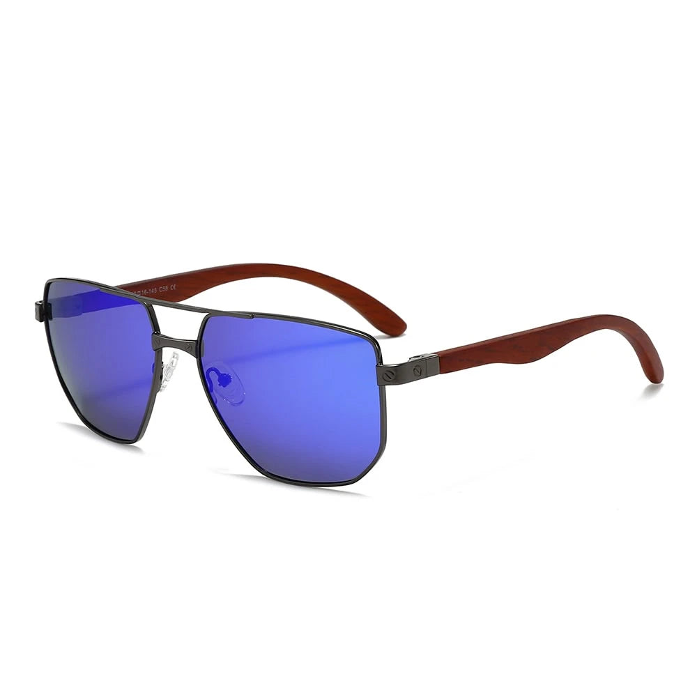Dollger Wood Vintage Aviator Sunglasses